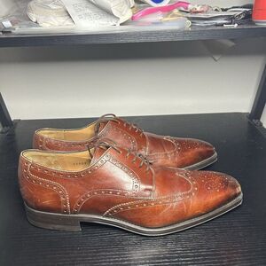 Magnanni Mens Size 11 Brown Leather Wingtip Oxford Dress Shoes